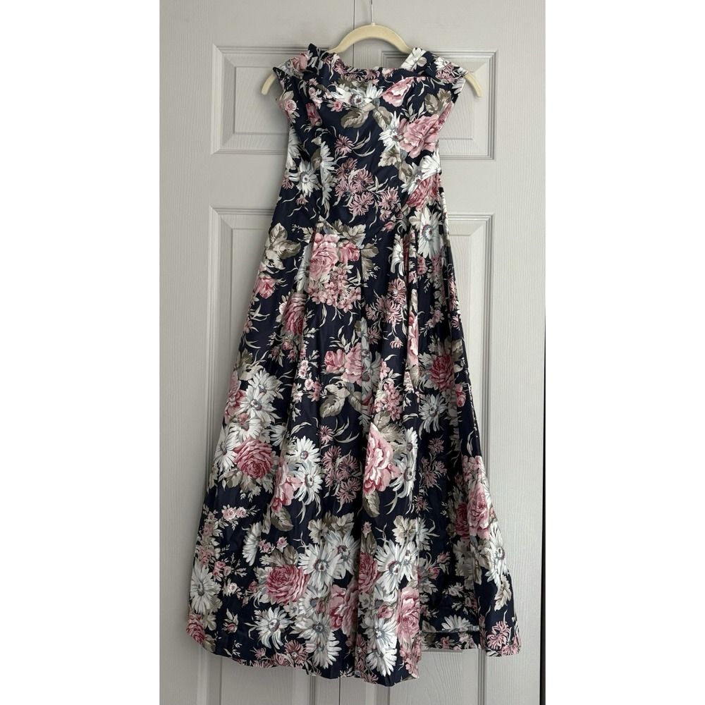 Vintage Laura Ashley Floral Cottage Core 80s Cotton‎ Halter Dress Size 8 VGC